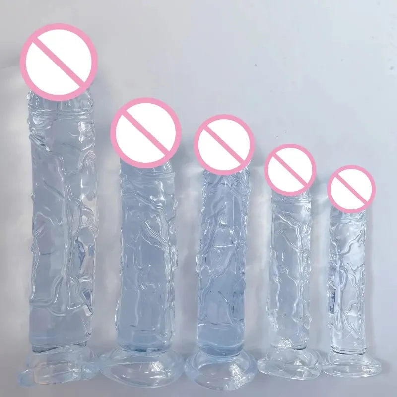 Frauen Realistische Anal Butt Plug Transparent Dildo Saugnapf Großen Schwanz Weiche Masturbatoren G-punkt Großen Penis Erwachsene Sex Produkt 18+ — image 1