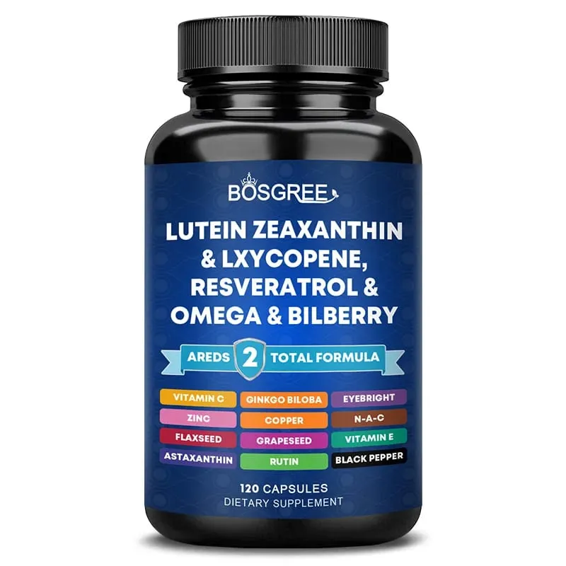 Kapsul Lutein Zeaxanthin-Melindungi Cahaya Biru Menyokong Kesihatan Mata dan Mencerahkan Mata- Suplemen Vitamin dan Mineral Areds 2 Mata — image 8