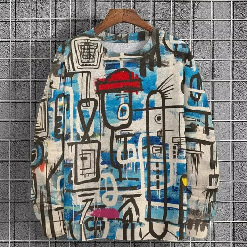 สำหรับผู้ชาย กราฟฟิค เสื้อเชิ้ตสำหรับผู้ชาย กราฟฟิตี้ เสื้อสวมหัว เสื้อแขนยาว คอกลม แฟชั่น ทุกวัน ไม่เป็นทางการ วันหยุด วันหยุด ใหม่ — image 12