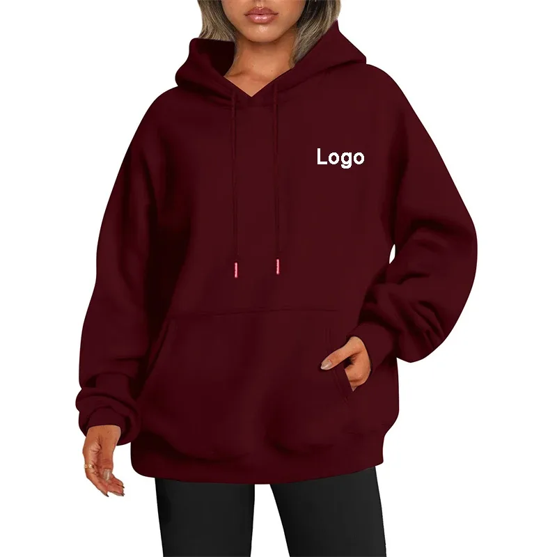 Hoodie Kebesaran Kustom Sweater Wanita Fashion Dicetak Longgar Lengan Panjang Bahu Manset Jatuh Sweater Ala Jalanan Sudadera — image 10