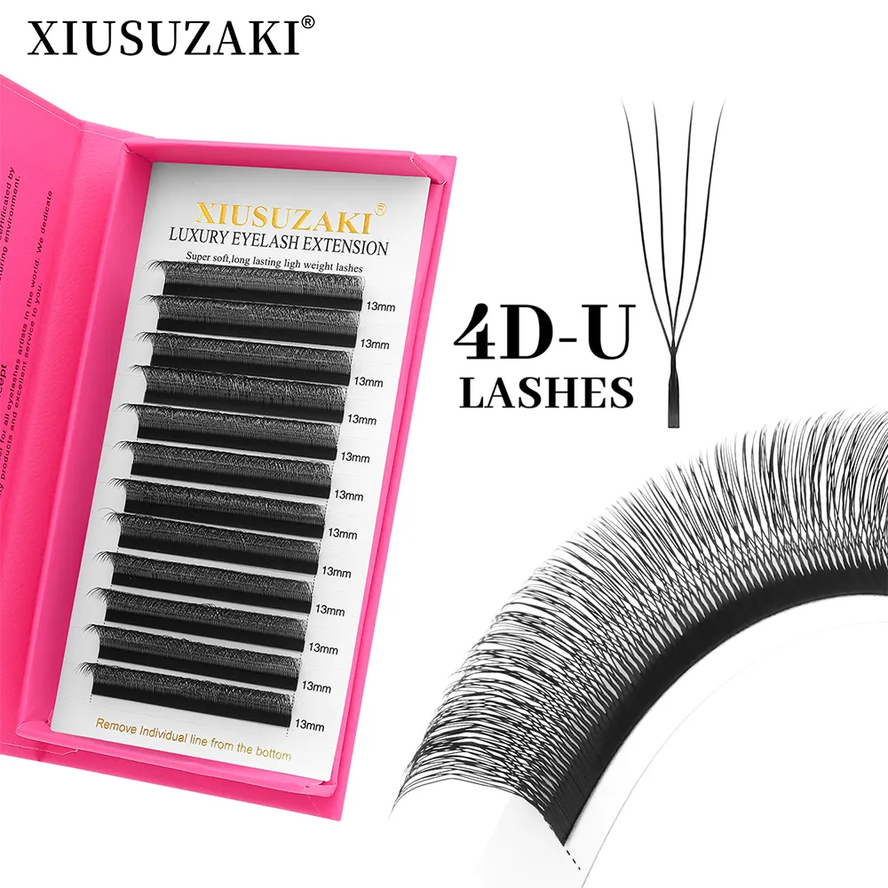 Sambungan Bulu Mata 4D Berbentuk U Matte Black U 4D Bulu Mata Peminat Prabuatan Kelantangan Bulu Mata Palsu Borong Pembekal — image 2