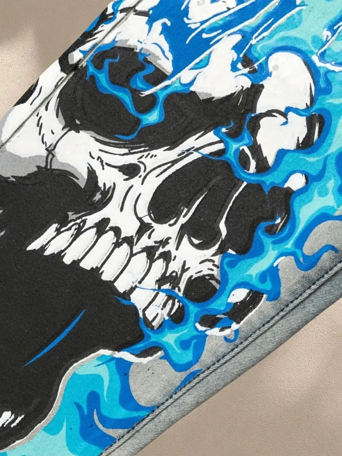 Y2K Men's Denim Jeans Trendy Print Expresses Personal Style Elastic and Breathable Fabric Best selling with Free Shipping — image 4