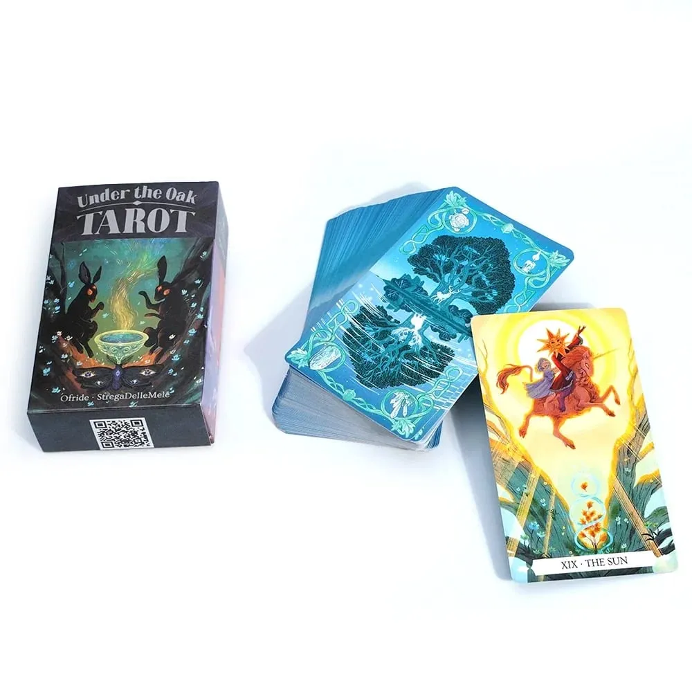 Under The Oak 78pcs Cartes de Tarot Tarot Deck Unique Jeu de Plateau de Divination Combinant Faits et Fiction pour des Lectures Perspicaces — image 1