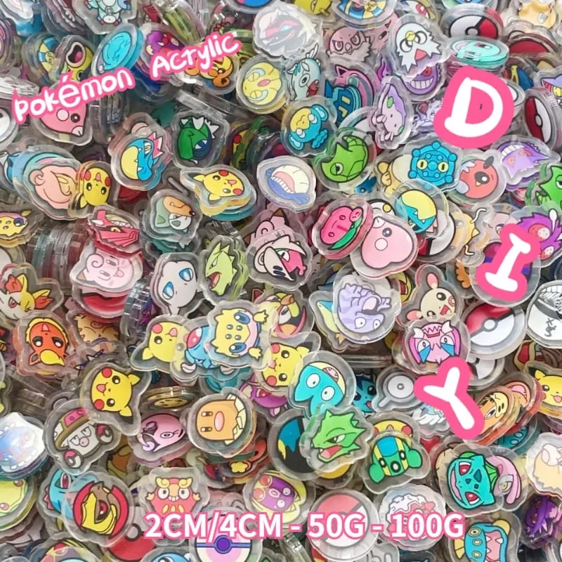 Pokemon acrilico fai da te patch ciondolo Kawaii taglio a forma speciale cartone animato anime stampa fronte-retro portachiavi materiale forcina — image 1