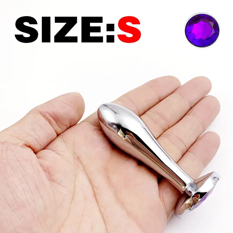 1 ชิ้นโลหะ Anal Plug สามขนาดอัญมณีฐานนวด G-Point ผู้ใหญ่ Pleasure Sex Toy สำหรับ Sexual Wellness