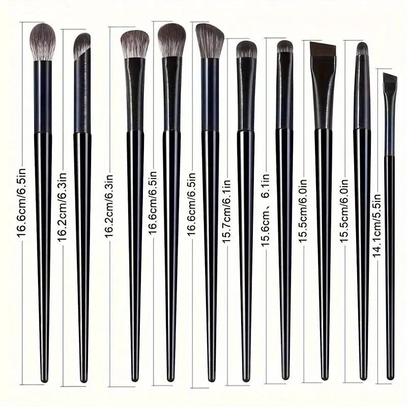 10pcs Soft Hair Eye Shadow Brush Set Eye Makeup Halo Dye Sleeping Silkworm Eyeliner Blade Eye Detail Makeup Brush — image 1