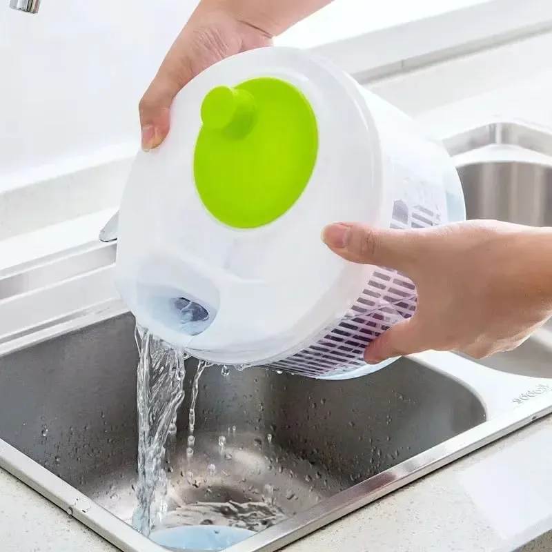 Centrifuga per insalata, lattuga, lavatrice, asciugatrice, scolapiatti, frutta e verdura, filtro per lavare e asciugare le verdure in foglia, utensili da cucina. — image 1