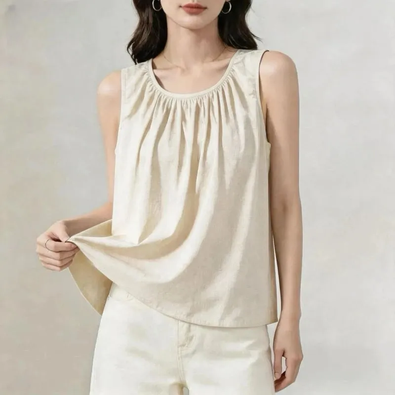 Street Casualจีบเรียบง่ายAll-Matchเสื้อฤดูร้อนใหม่หลวมElegant Tเสื้อแฟชั่นแนวโน้มเสื้อผ้าผู้หญิง — image 2