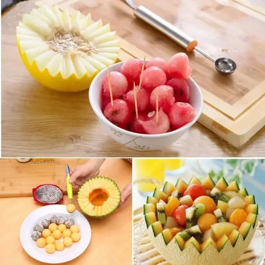 キッチン野菜彫刻フルーツスライサーデバイススクープボーラーカッターチョップガジェットキッチンガジェットホームガジェット — image 2