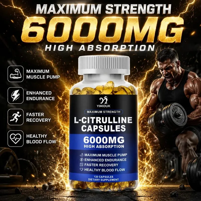 Maximum Strength L-Citrulline Capsules Support Blood Vessels Stamina Muscle Soreness for Bodybuilding & Strength Training — image 4