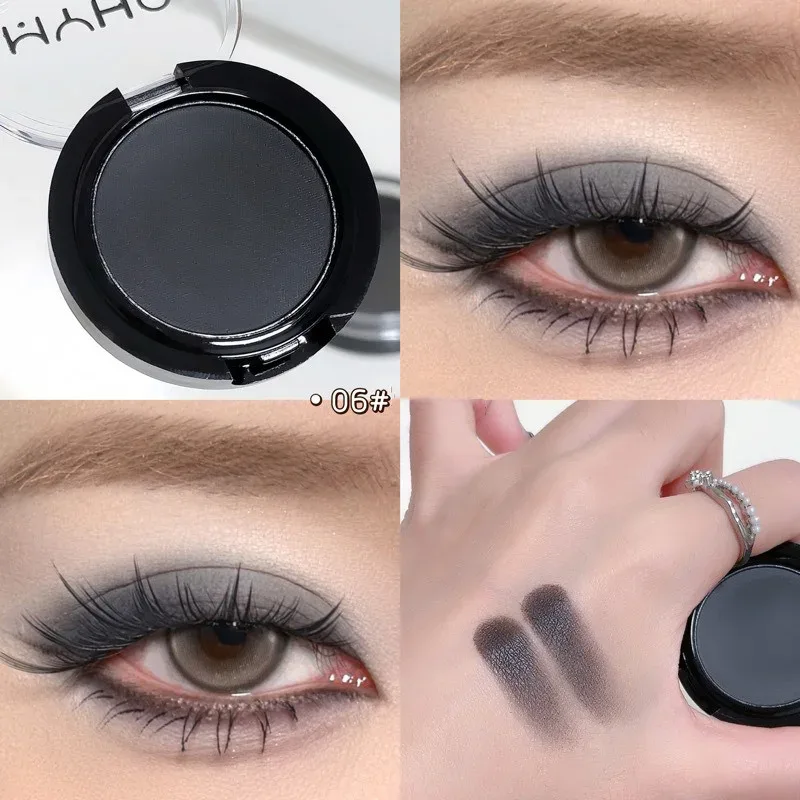 Palet Pembayang Mata Monokrom Mini Matte Smoky Biru Merah Monokrom Penyerlah Cahaya Putih Semulajadi Untuk Kontur Mata Halus Mencerahkan — image 8