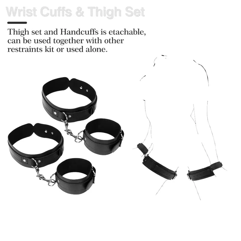 Kits de jouets érotiques, menottes inversées de Bondage réglables, crochet Anal en métal, ensembles de ceintures de liaison, jouets sexuels pour Couples, jouets BDSM pour adultes — image 6