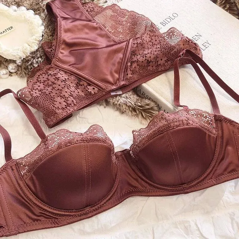 Soutien-gorge demi-tasse en dentelle française, Sexy, à armatures douces, rehausseur de petits seins, Anti-affaissement, beau dos, Lingerie pour femmes, 32-38, confort toute la journée — image 6