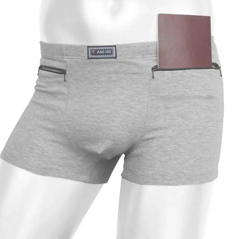 Tasche da uomo Slip antifurto Boxer Mutandine elastiche senza cuciture Tinta unita U-Bump Pantaloncini maschili Mutande Abbigliamento quotidiano — image 9