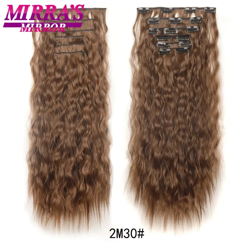 Clip In Hair Extensions 6PCS Thick Long Loose Waves Hair Extensions 20INCH Natural Soft Waves Wavy Hairpieces for Women — image 11