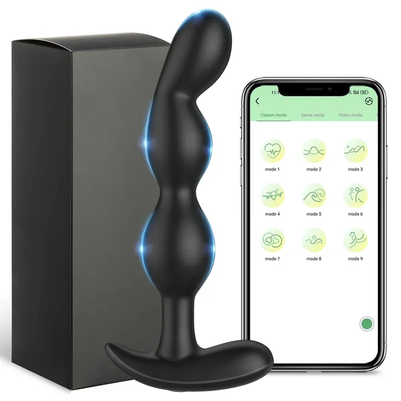 Aplikasi Bluetooth Anal Plug Vibrator untuk Pria Pemijat Prostat Nirkabel Remote Butt Plug Bergetar Mainan Seks Dewasa untuk Wanita Pria Gay