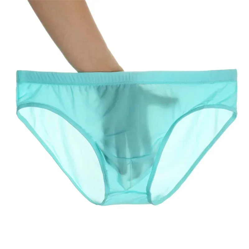 2PCS Ultra Thin Ice Silk กางเกง Plus ขนาด M-4XL สีทึบเยาวชนโปร่งแสงต่ำเอว Breathable เซ็กซี่ชายกางเกง — image 2