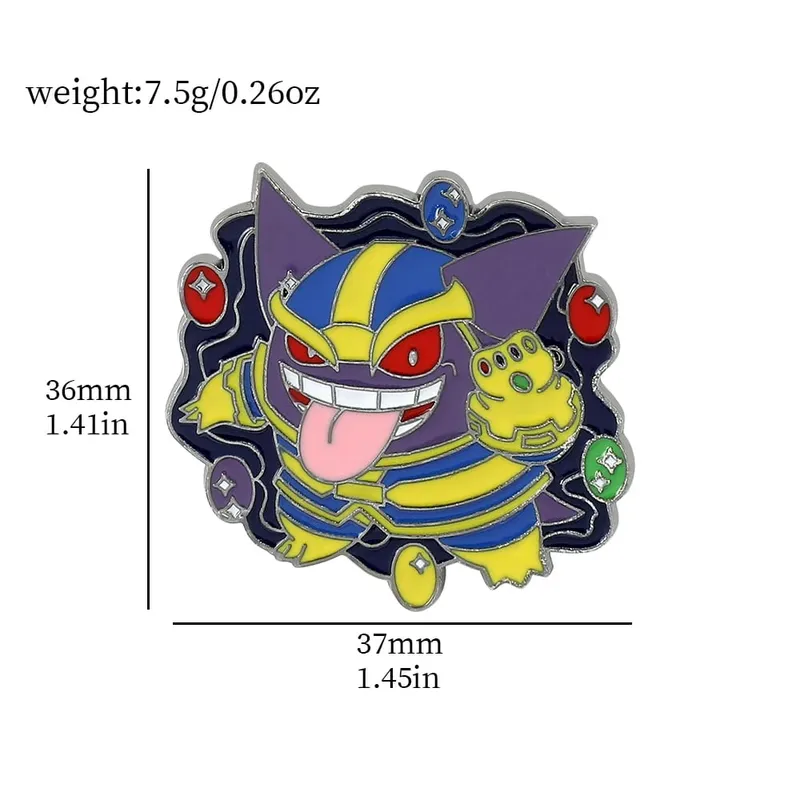 Broches de dessin animé Gengar, épingles à revers en émail pour sac à dos, accessoires de Collection de Fans, broches cadeaux — image 23