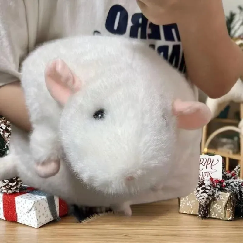 Gambar Hewan Besar Lembut Simulasi Lucu Tikus Besar Mainan Mewah Bantal Hadiah Ulang Tahun 1 Buah 35/50/90Cm Kartun Bunga Cabang Tikus — image 3