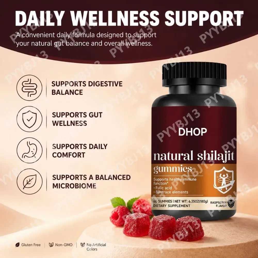 Shilajit Gummies 60 Gummies อาหารเสริมแร่ธาตุหิมาลัยพร้อมกรดฟุลวิคฮิวมิกสังกะสีซีลีเนียมแมกนีเซียมสำหรับพลังงานภูมิคุ้มกัน — image 3
