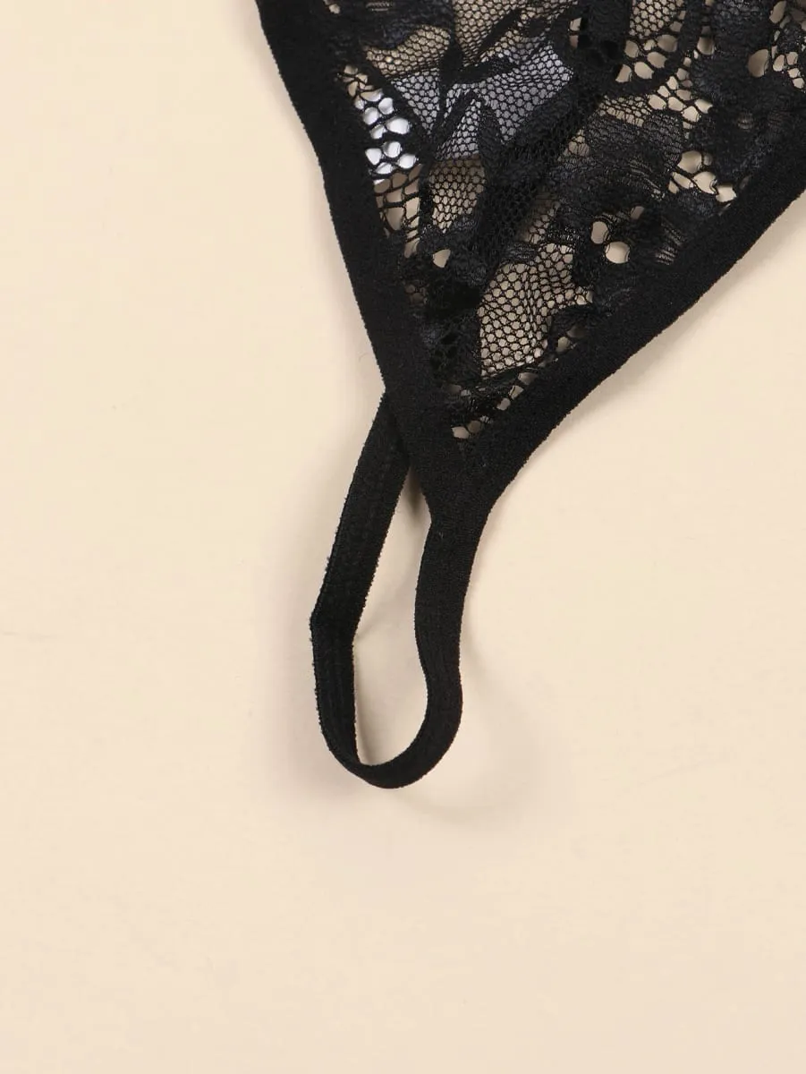 Varsbaby ผู้หญิง Lace Bra ชุด 2pcs สายฟรีสามเหลี่ยมถ้วย Brassiere Lace SHEER Panty สำหรับผู้หญิงโรแมนติกชุดชั้นในชุดชั้นใน — image 6
