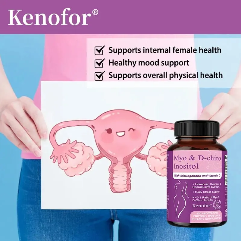 Suplemen Inositol dengan Ashwagandha Meningkatkan Fungsi Ovari Otot Antioksidan Imbangan Gula Darah 120 Kapsul Sayuran — image 2