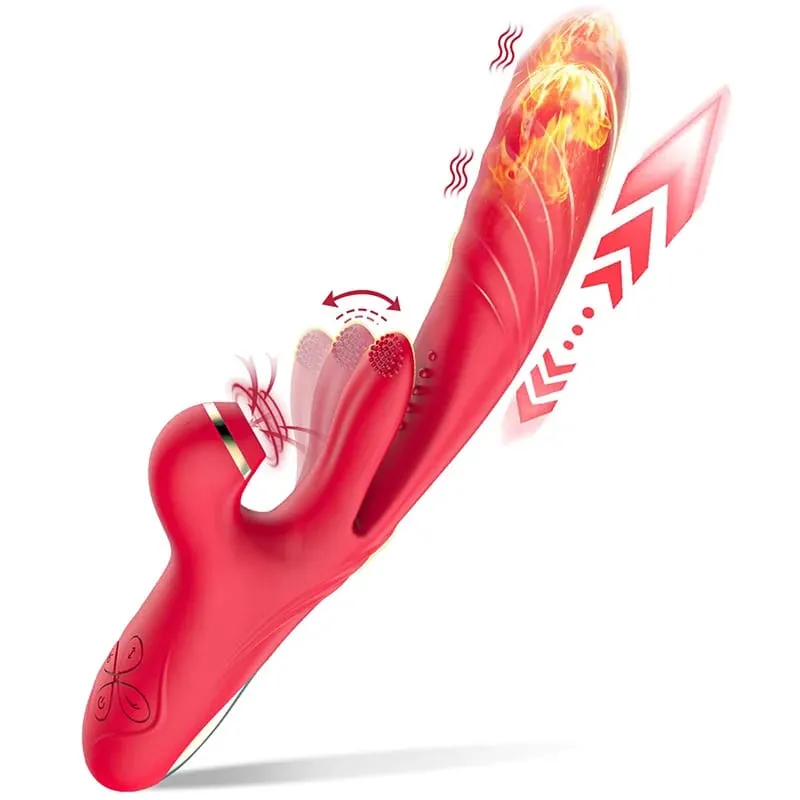 2 em 1 poderoso batendo batendo vibrador feminino para clitóris masturbação aquecimento empurrando vibrador para mulher sext brinquedo para adulto