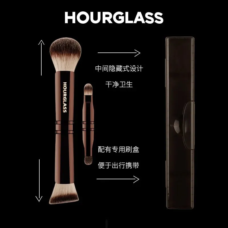 1pc Hourglass Powder Contour Berus solek Pemerah Pipi Bedak Berus solek pemegang logam Concealer Bronzer high end dengan kotak — image 8