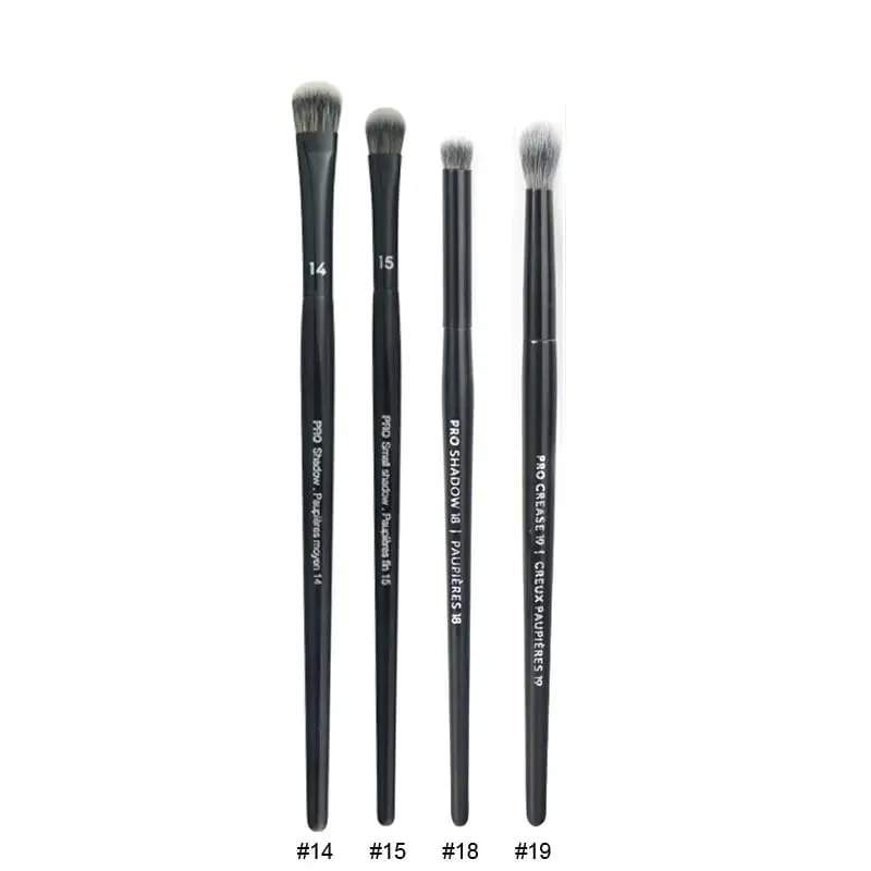 4st/set Pro Black Eye Shadow Makeup Borstar Läppbryn Precision Concealer Blend Syntetiskt hår Smudge Highlight Make Up Brush