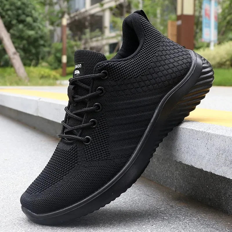 Men's Solid Lace-Up Casual Shoes Lightweight Outdoor Sneakers Suitable for All-Season Training and Exercise Lightweight Breathable Non-Slip Ideal for Casual Walking Enthusiasts — image 2