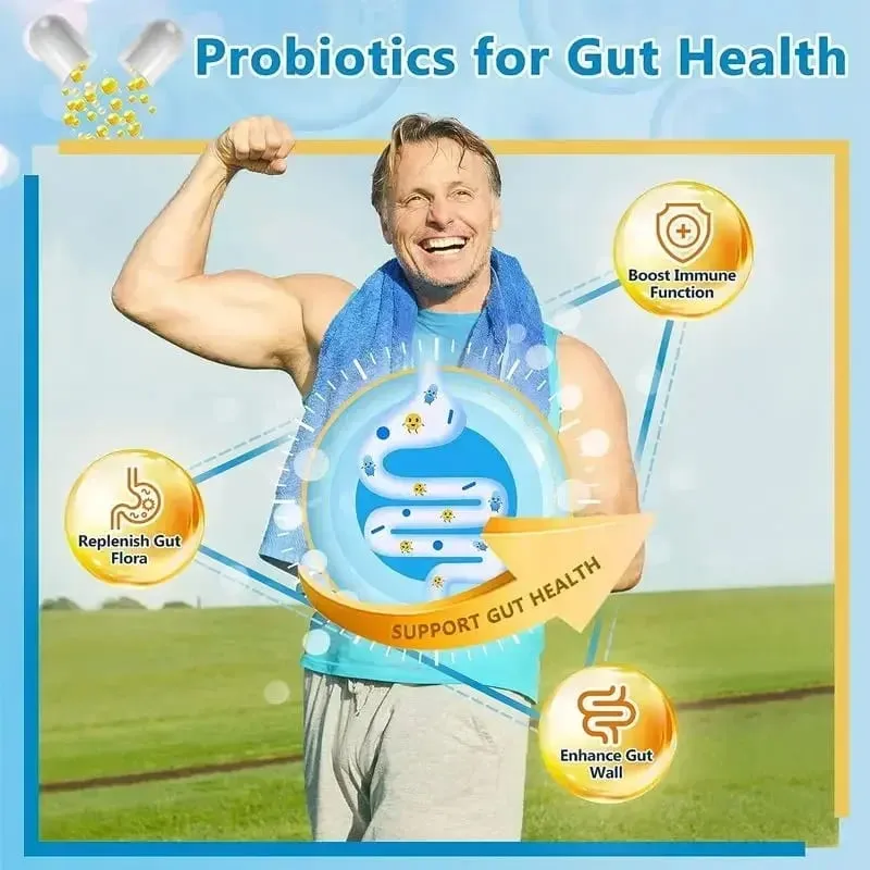 Cápsulas probióticas de enzimas digestivas orgánicas, nutrición prebiótica, digestión y salud intestinal, inmunidad adecuada para adultos y hombres — image 2
