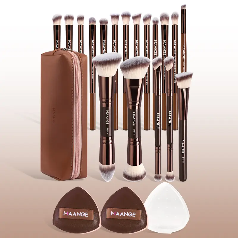 Ensemble de pinceaux de maquillage multifonctionnels, outils de maquillage, pour fond de teint, correcteur, fard à paupières, pour débutants, 21 pièces