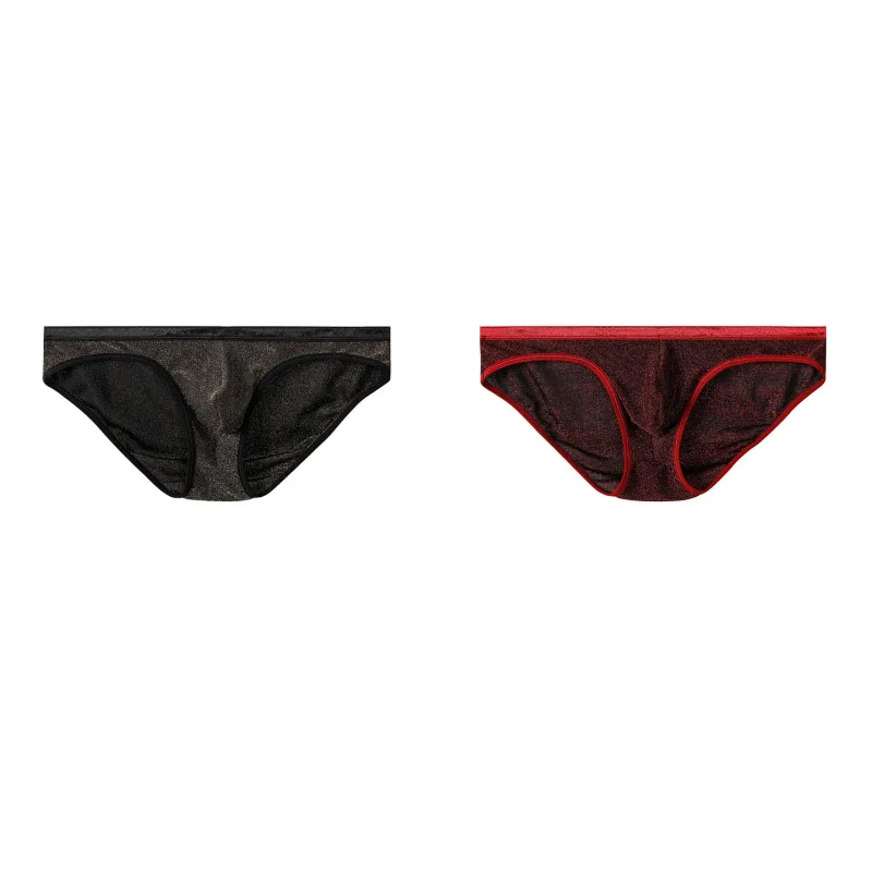 Herren-Höschen aus Eisseide, dreieckig, sexy, U-förmig, dünne Slips, atmungsaktives Mesh, niedrige Taille