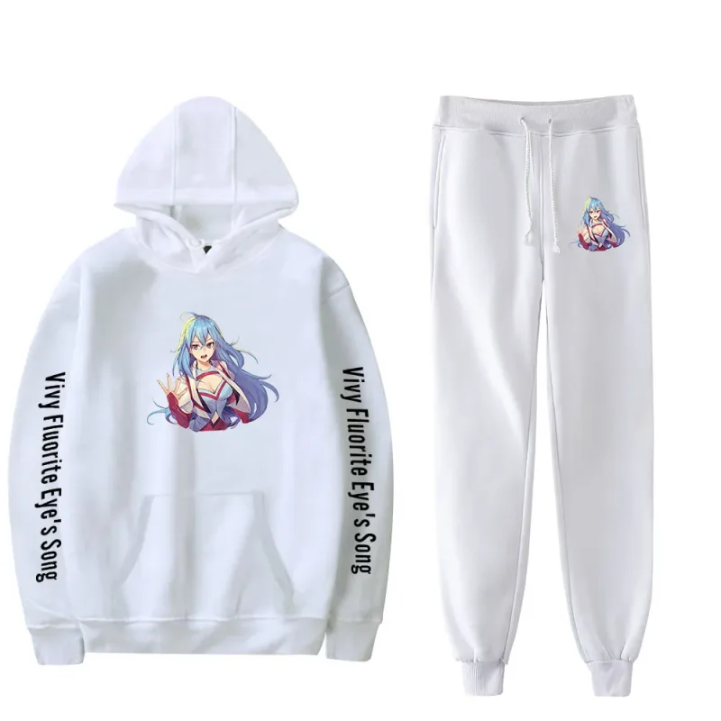 Harajuku Comfortable Vivy Fluorite Eye's Song Print Sweatshirt Sweatpants Hoodies+ Trousers Suit Boys/Girls 2 Piece Set Clothes — image 19