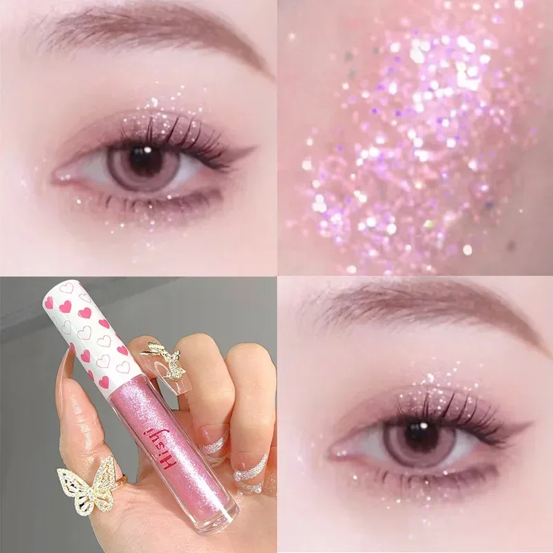 Liquid Eye Shadow Highlighter กันน้ำ Super Shiny Lasting Flakes Monochromatic Glitter Brighten Silkworm แต่งหน้า Maquillaje — image 10