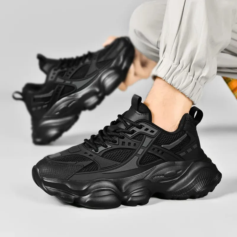 Baskets de marche de haute qualité pour hommes, chaussures de course athlétiques, grande taille 48, plateforme noire, baskets de baseball décontractées, Cool — image 6