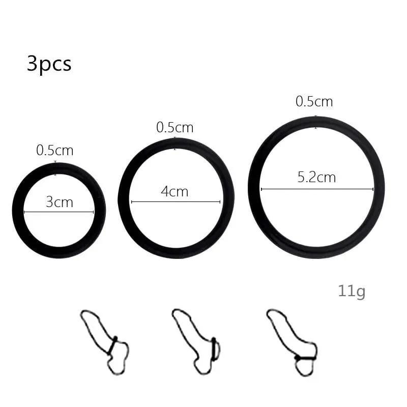 3-8 PCS Silikon Cincin Zakar Lelaki Cincin Ereksi untuk Kelewatan Ejakulasi Mainan Seks untuk Lelaki Pasangan Kelentit Perangsang Cincin Zakar — image 3