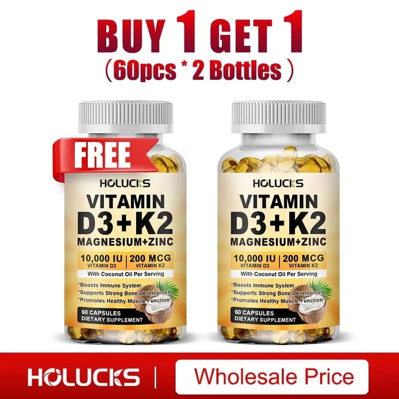 Vitamin D3 K2 Capsule with Coconut Oil Promotes Strong Bones for Teeth Heart Cardiovascular Health Magnesium+Zinc Supplement — image 5