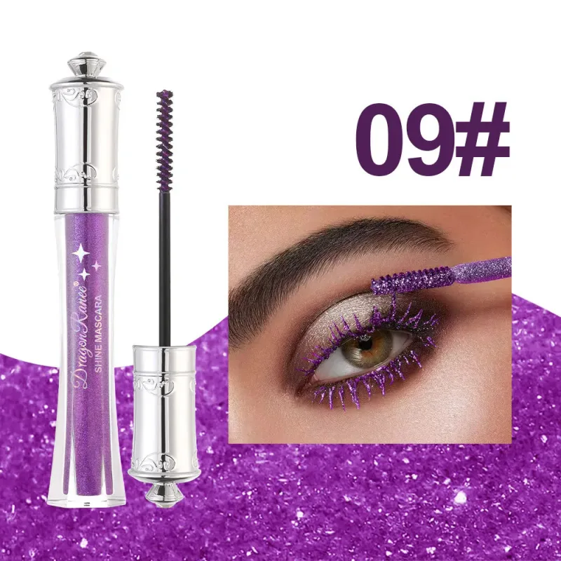 Shiny Diamond Colorful Mascara Blue Glitter Sparkling Waterproof Mascara Beauty Eyelashes Extension Quick Dry Shimmer Eye Makeup