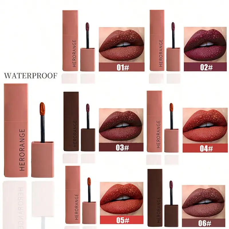 Herorange Velvet Matte Lip Mud – Langanhaltender, nicht verblassender, studentenfreundlicher Lippenstift mit mattem Finish — image 2