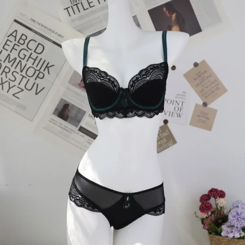 트렌디 레이스 Minimizer 란제리 세트 드 컵 큰 가슴 대형 얇은 컵 Underwire Anti Saging Comfy No Show 여성 속옷 — image 9