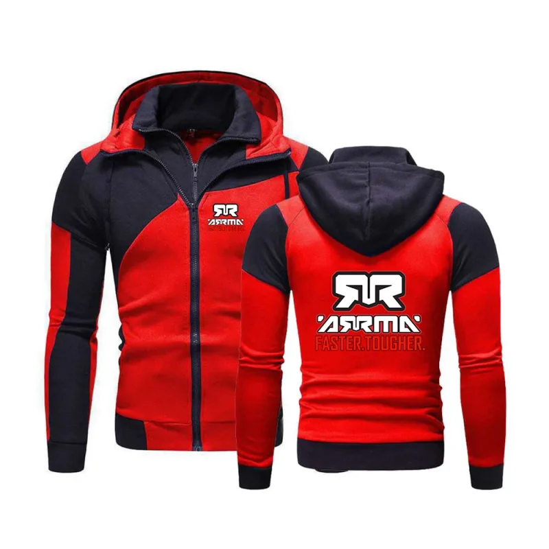 Rc เสื้อกันหนาวมีฮู้ดลายขวางสำหรับผู้ชายเหมาะสำหรับแจ็คเก็ตฮู้ดในฤดูใบไม้ผลิและฤดูใบไม้ร่วง — image 2