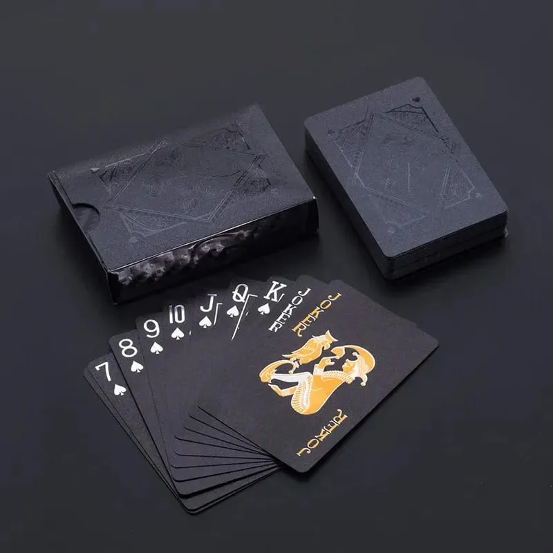Cartes de Poker en or noir, conception étanche pour jeu de société, spectacle de magie, rassemblement quotidien, Collection de loisirs, divertissement en intérieur — image 4