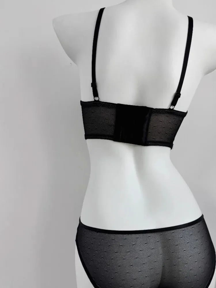 บราลูกไม้ก้างปลาสุดหรูสำหรับคนอกเล็ก | ดันทรง Underwire แบบนุ่ม Anti-Sag | ยาเพิ่มไขมันข้างเหน็บ | เซ็กซี่ Tushy G & กางเกงใน — image 5