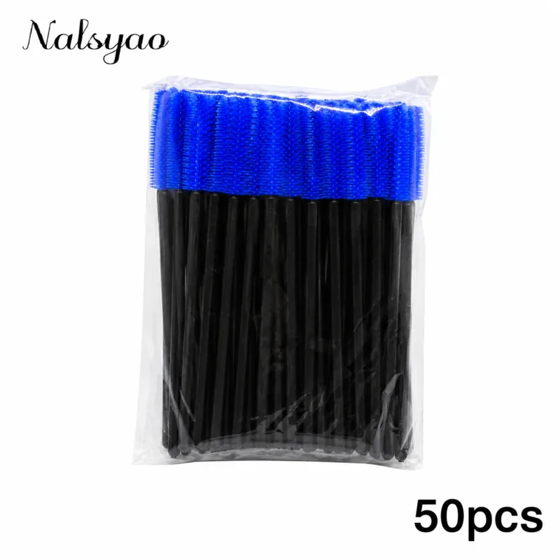 50 Pcs 일회용 실리콘 마스카라 스틱 애플리케이터 속눈썹 연장 메이크업 도구 눈 속눈썹 브러쉬 속눈썹 메이크업 브러쉬