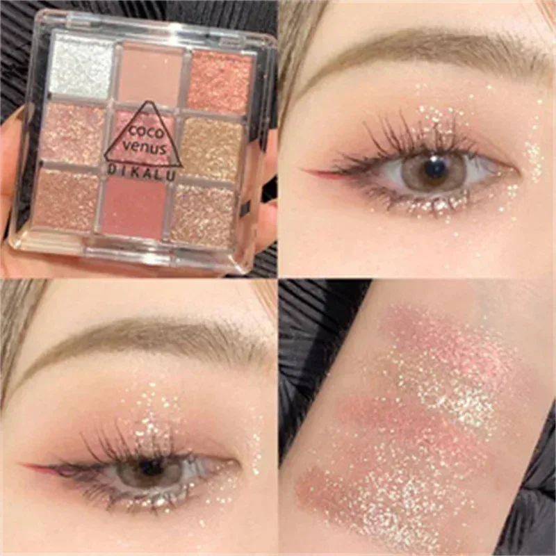 9-Izgara Göz Farı Paleti Glitter Sedefli Mat Akrilik Şeffaf Göz Farı Makyaj Uzun Ömürlü Kadın Güzellik Kozmetik 1 PC — image 4