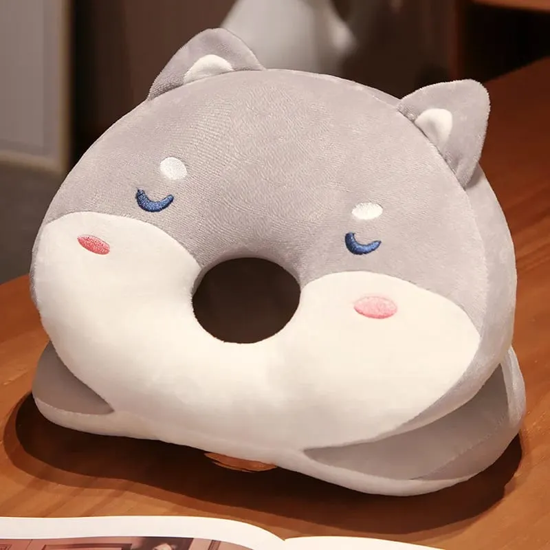 Coelho husky raposa travesseiro de pelúcia nap travesseiro de seda gelo superfície resfriamento almofada de sono escritório descanso travesseiro de viagem em casa abraço travesseiro presente — image 8
