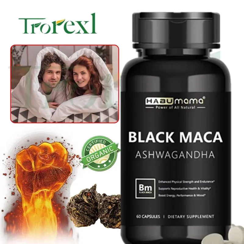 Black Maca Root + Ashwagandha Supplement for Men Stamina Control System Rock-Hard Performance Confidence Discreet Shipping — image 2