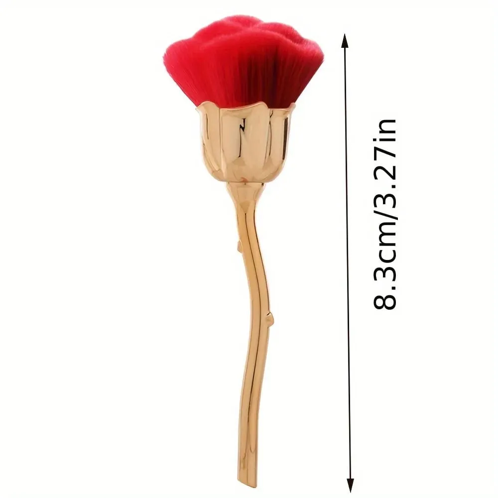 Una spazzola per polvere per unghie a forma di rosa Setole morbide Fondotinta per trucco Strumenti per fard e fondotinta Pennello per bellezza per fondotinta — image 3