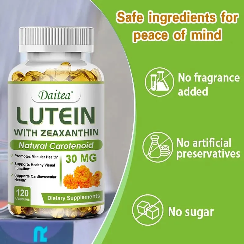 Luteïne oogsupplement - bevat vitamines Zeaxanthine-extract Verbetert oogoedeem Verbetert het gezichtsvermogen Gezondheid van de ogen